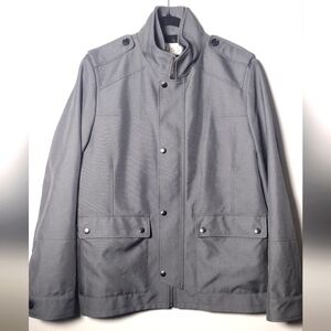 Reiss Gray Men's Full Zip Lined Jacket Coat Water-Resistant Size XL